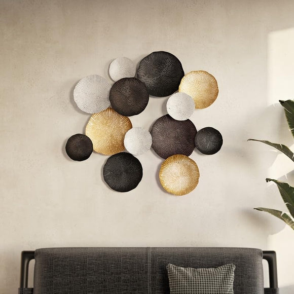 Round Abstract Metal Wall Plates 38