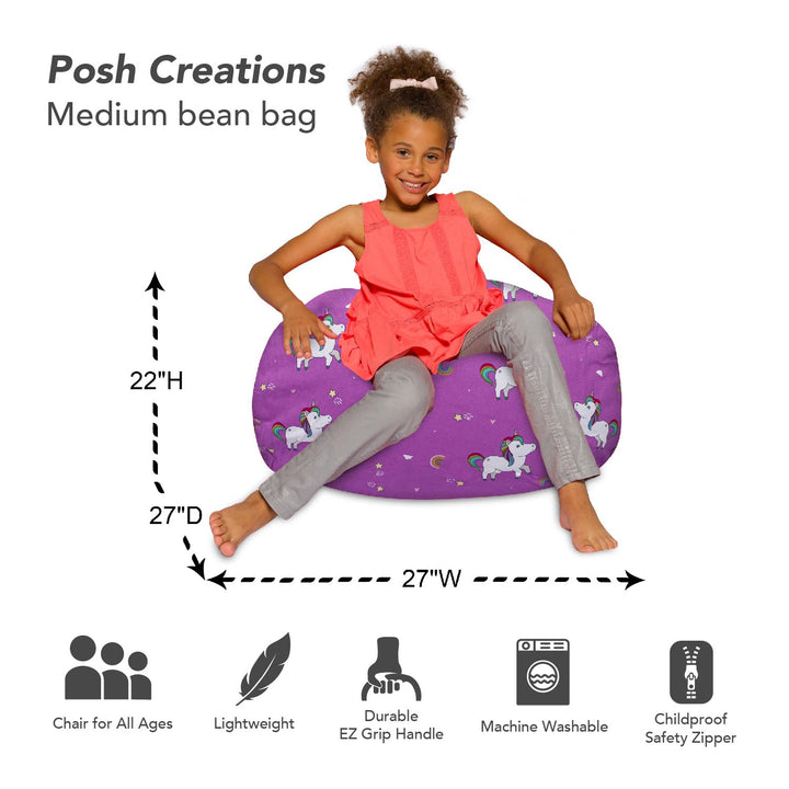 Posh Beanbags Bean Bag Chair Large-38in Canvas Birds