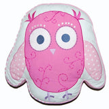 17 x 16 Kids Girls Teal Blue Cute Pink Owl Pillow Bird Shaped