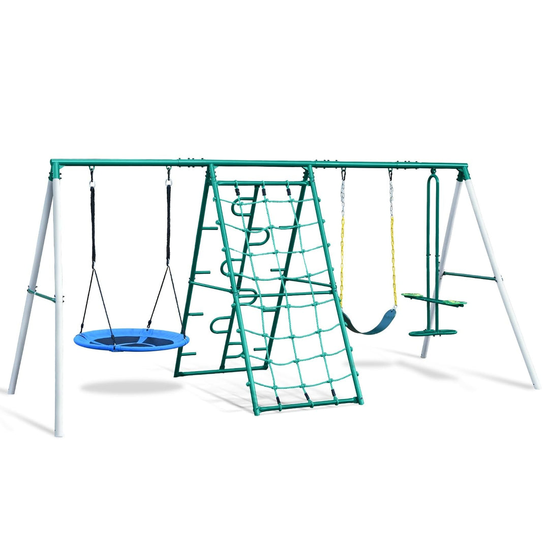 Swing Sets for Backyard with Saucer Swinggliderclimbing Ropeclimbing