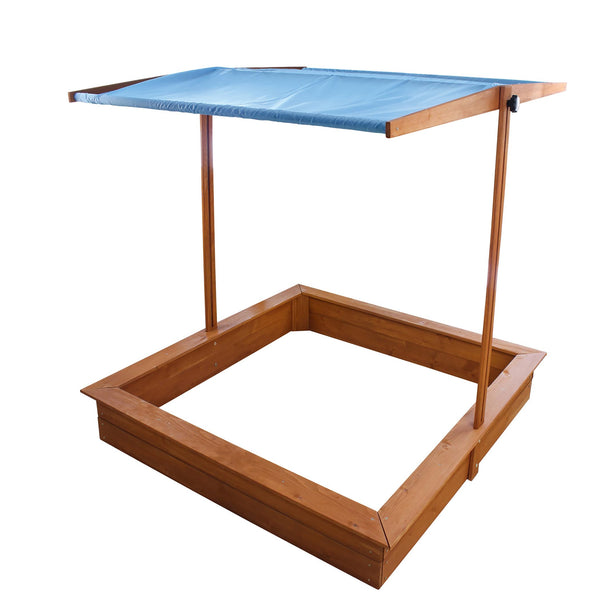 Homeware Red Hemlock Sand Box with Canopy, 45.0 in. X 45.0 in. X 47.0