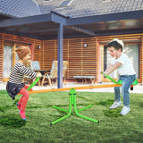 Degree Rotation Outdoor Kids Spinning Seesaw Sit and Spin Green Plastic Indoor