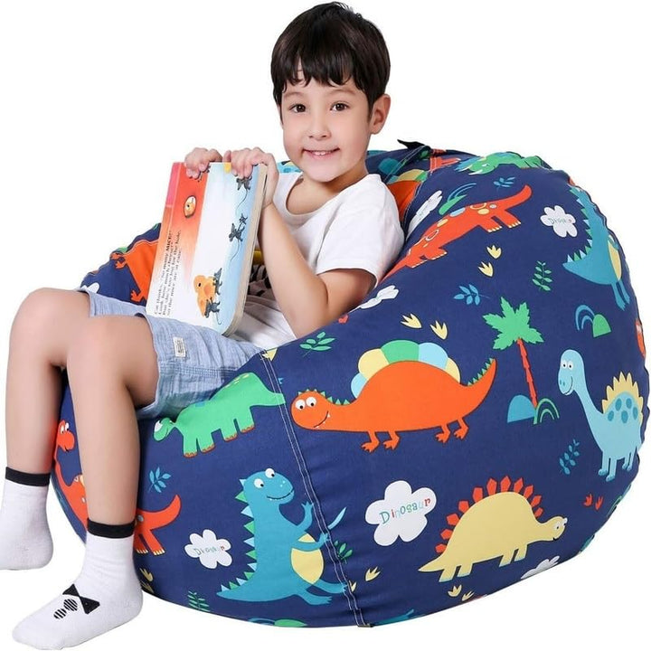 Dinosaur Bean Bag Chair Cover(no Beans) Large Blue Contemporary Fabric
