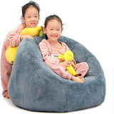 Small Bean Bag Chair for Kids 27in Blue Contemporary Polyester Removable Cover