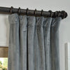 Exclusive Fabrics Natural Grey Velvet Blackout Curtain (1 Panel)