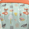 Kids Unisex Mint Orange Woodland Comforter Twin Set Green Safari