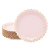 48-Pack Rose Gold Birthday Paper Plates Pink Plastic 48 Piece