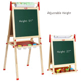 Easy Playhouse Easel for Kids Wooden Whiteboard & Chalkboard Easel