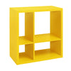 4-Cube Open Bookcase Kids Toy Storage Shelf Organizer (Yellow)