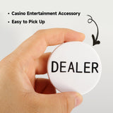 5-Pack 2" White Dealer Puck Buttons for Texas Hold'em Poker and