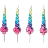 Rainbow Unicorn Horn Birthday Cake Candles Set Pink