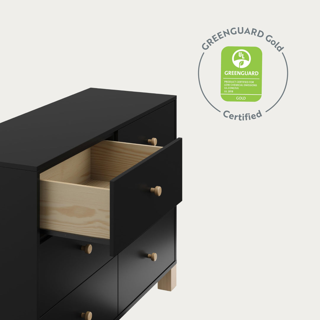 Storkcraft 6-Drawer Double Dresser (Black with Driftwood)