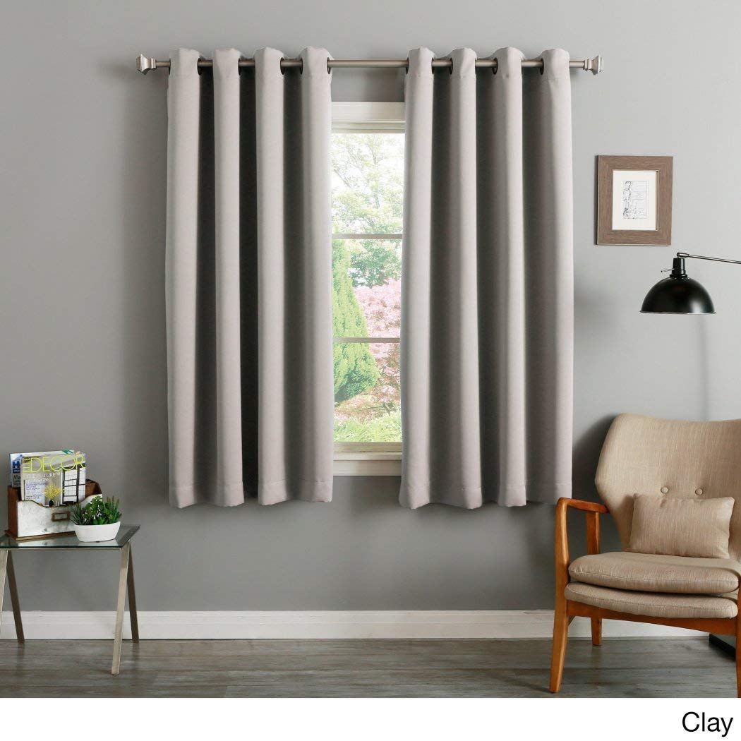 Aurora Home Thermal Insulated Blackout Grommet Top Curtain Panel Pair