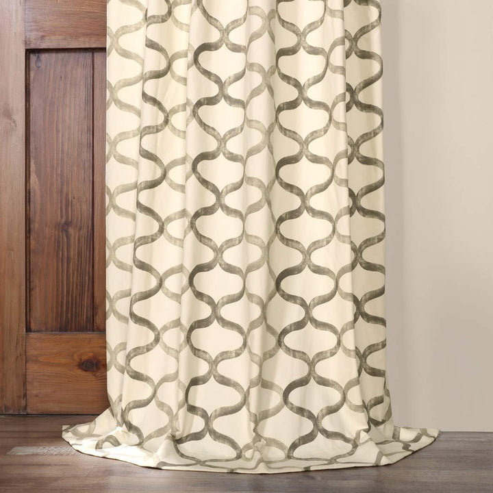 108 Inch Girls Silver Grey Color Floral Printed Curtain Single Panel, Grey Color Window Drapes, Kids Themed Flower Pattern Energy Efficient Lined Rod Pocket Playful Luxurious, Cotton