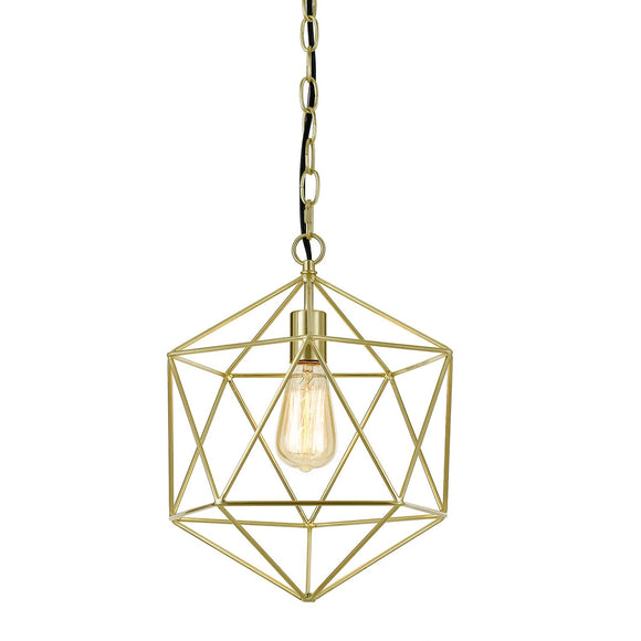 Hanover Serena Pendant in Pale Gold Hanging Light Fixture for Bedroom, Living Room, Hallway, Entryway, Kitchen, Nursery 1 Light Hardwire or Plug-in Swag Options