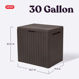 Keter City 30 Gallon Resin Outdoor Storage Box and Patio Furniture