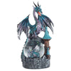 8" h Blue and Purple Dragon On Castle with Baby Snow Globe Statue Fantasy Decoration Figurine Polyresin