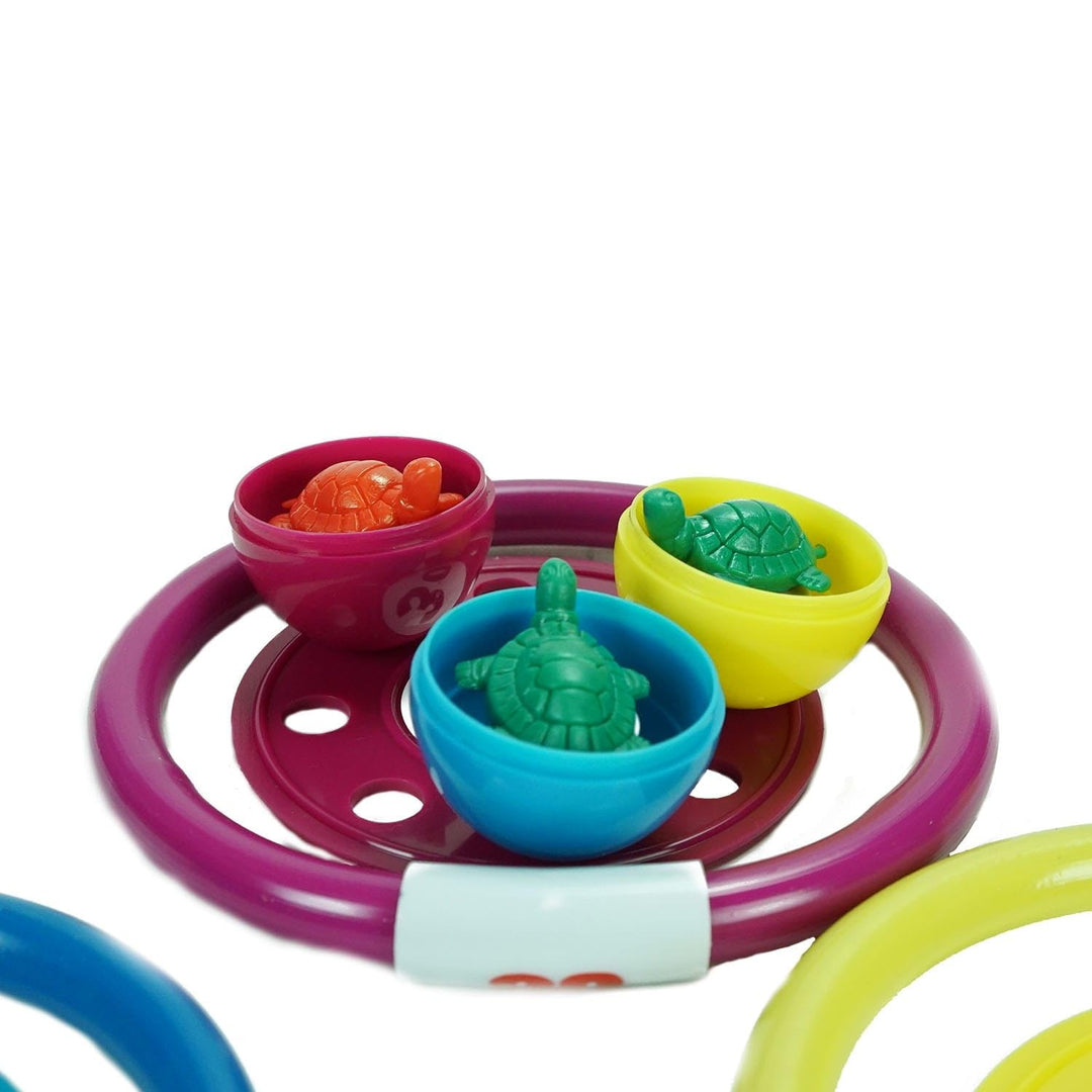 Set of 3 Vibrantly Colored Ring Disc and Turtle Egg Dive Game Combo