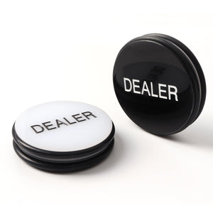 3" Casino Dealer Puck. Double-Sided Acrylic Button for Hold'em Poker Playing Card Games