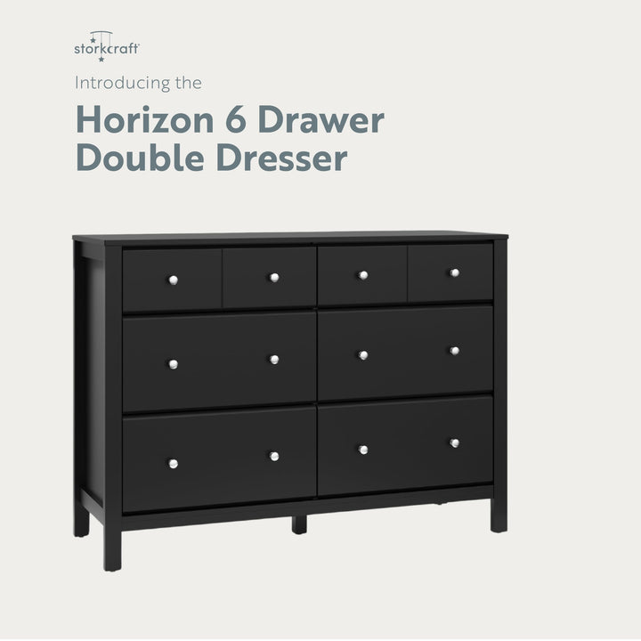 Storkcraft Horizon 6 Drawer Dresser (Black)