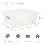 Simplify 25924-WHITE Vinto Storage Box | Stackable | Home