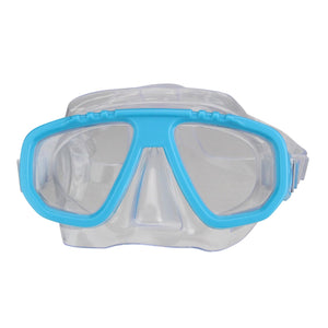 6.75" Sea Blue and Clear Recreational Swim Mask for Kids