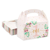 24 Pack 1st Birthday Floral Party Gable Gift Boxes For First Decorations 6.2 X 3.6 3.3 In Multi Color Casual Paper