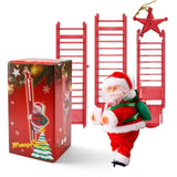 Electric Santa Claus Climbing Rope Ladder Musical Toy Green