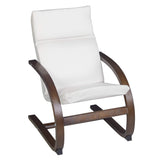 Children's Reclining Chair Mocha Walnut/Beige Blue Wood