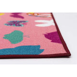 Pink Butterflies Kids Fun Play Mat Educational Reversible Rug