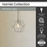 Hanover Harriet Pendant in Chrome Hanging ight Fixture for Bedroom