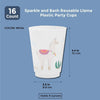 16-pack Reusable Party Cups Llama Cactus Plastic 9 Oz Cup For Kids