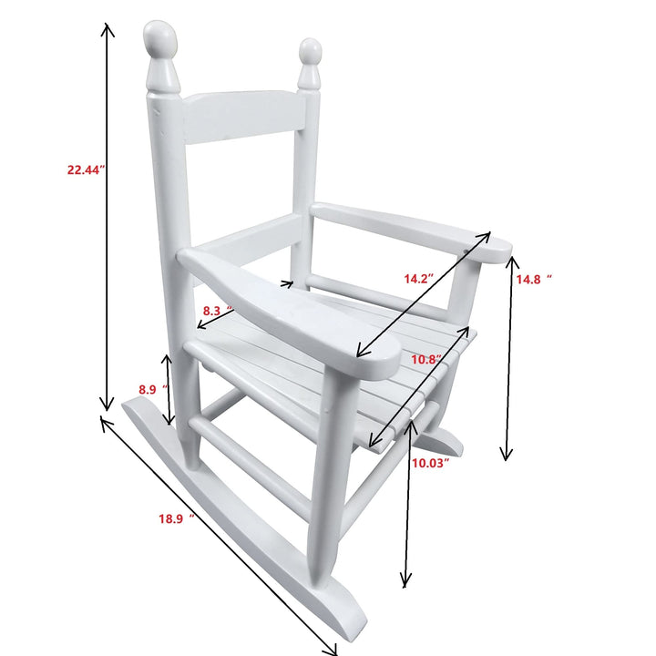 White Children's Rocking Chair -Suitable for Kids- Solid Farmhouse