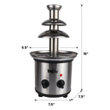 Total Chef 3 Tier Electric Chocolate Fondue Fountain Machine | Huge 1.5 Lbs Capacity | Adjustable Temperature | for Party Buffet Gathering | Dip Strawberries Apple Wedges and More | Stainless Still