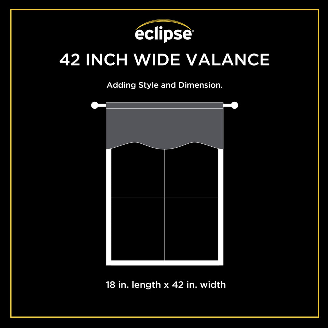 Eclipse Kendall Modern Scalloped Rod Pocket Valance Thermal Insulated