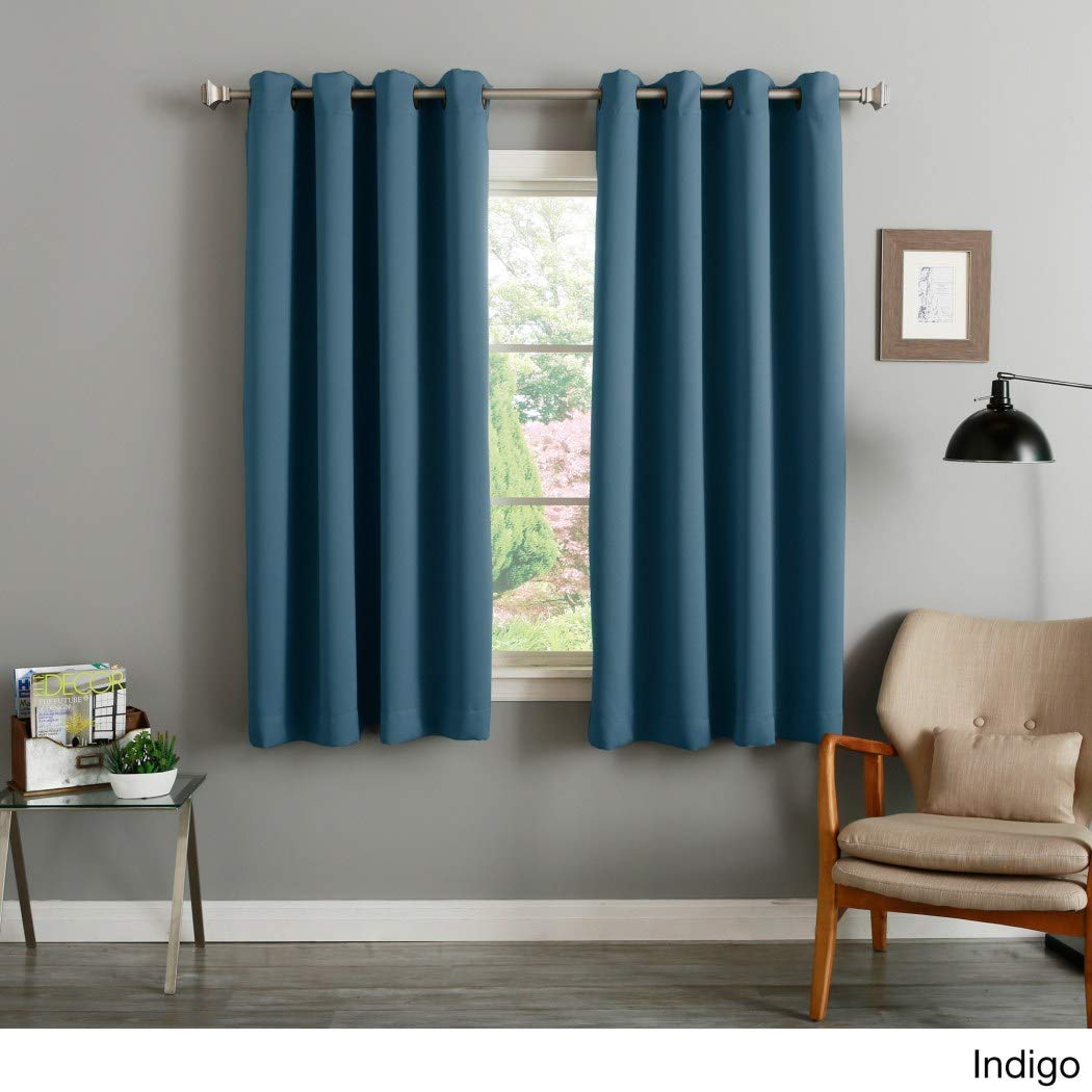 Aurora Home Thermal Insulated Blackout Grommet Top Curtain Panel Pair