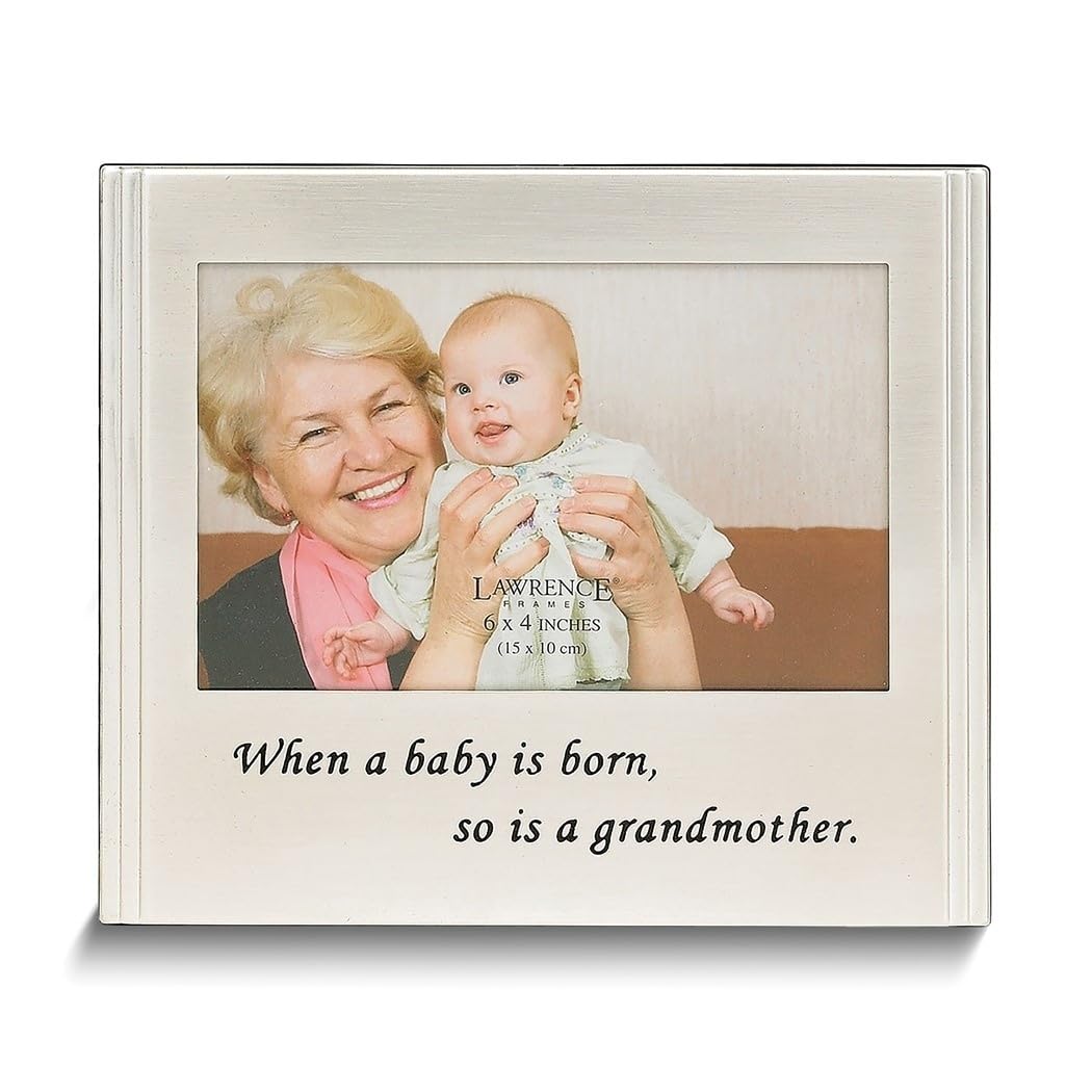 Silver-tone Metal When A Baby Is Born So Grandmother 6x4 Photo Frame Silver Modern Contemporary Rectangle Glass