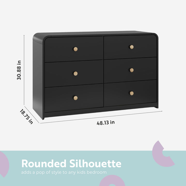 Storkcraft Santos 6 Drawer Dresser (Black) Dresser for Nursery