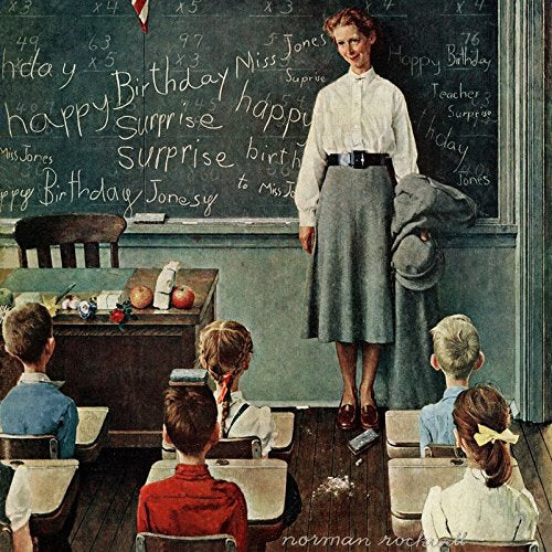 Marmont Hill Norman Rockwell Prints on Canvas Happy Birthday Miss