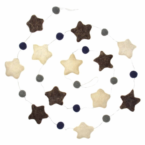 Stars Garland Baby Nursery Room Grey/Blue Blue