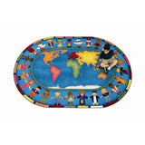 Joy Carpets Hands Around the World Kids Area Rug Size - 5 ft. 4 in. x 7 ft. 8 in. Oval