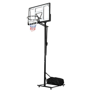 Indooroutdoor Basketball Stand Portable 8-10 Ft Height Adjustable Hoop with Shatterproof Backboard Weighted Bag Black Metal Plastic