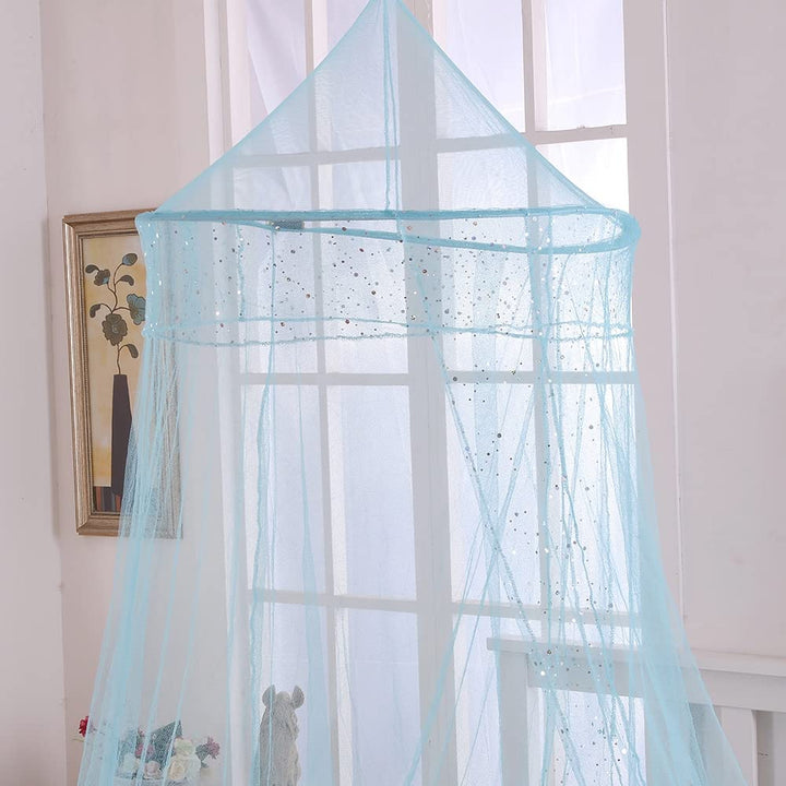 Epoch Hometex, Inc. Sheer Galaxy Collapsible Hoop Kids Bed Canopy Blue