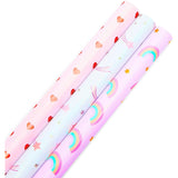 3 Roll Pink Wrapping Paper All Occasion Gift Wrap For Kids Birthday Holiday Christmas Designs 30 X In Multi Color Casual