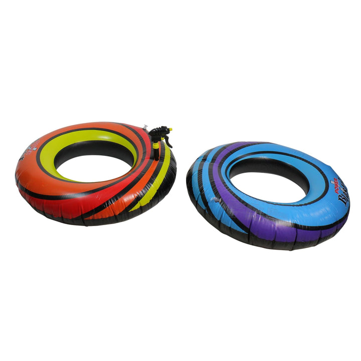 Set of 2 Blue and Orange Inflatable Power Blaster Inner Tubes 40-inch 40" Plastic