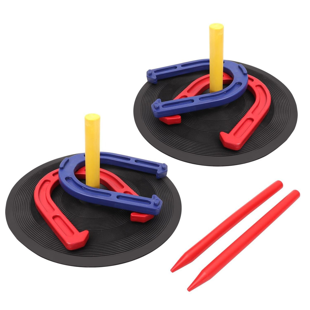 Rubber Horseshoe Game Set for Kids Adults. Throwing Indoor and Outdoor Playing