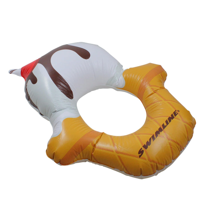 46" Inflatable White and Yellow Ice Cream Ring Pool