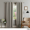 96 Inch Girls Clay Solid Color Blackout Curtain Panel Pair, Grey Color Window Drapes, Kids Themed Thermal Insulated Grommet Ring Top Playful Luxurious, Polyester