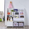 Kids Bookcase with Toy Storage White Modern Contemporary MDF Wood Finish Handmade