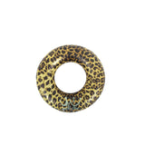 35" Inflatable Leopard Print Swimming Pool Inner Tube Brown Plastic